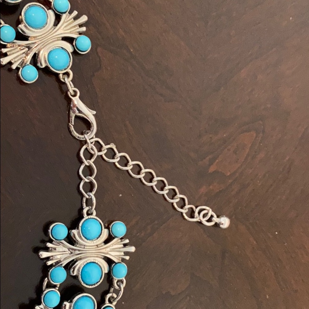 Turquoise and silver necklace - Picture 3 of 4